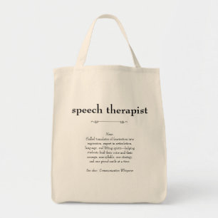 Bolso De Tela Definición de terapeuta de voz Gracias regalo
