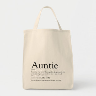 Bolso De Tela Definición de tía favorita en blanco y negro
