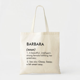 Bolso De Tela Definición del nombre Barbara editable, nombre per
