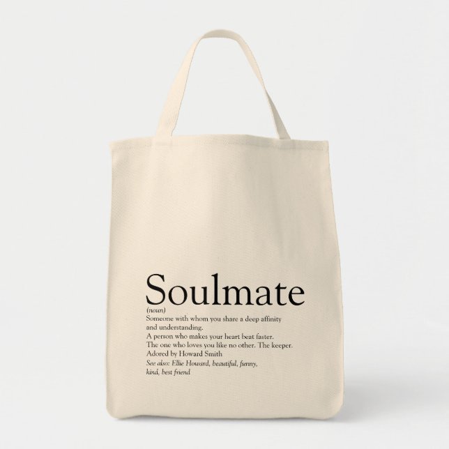 Bolso De Tela Definición personalizada de Soulmate (Frente)