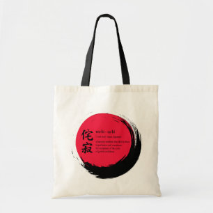 Bolso De Tela Definición Wabi-Sabi en un anillo de enso incompl