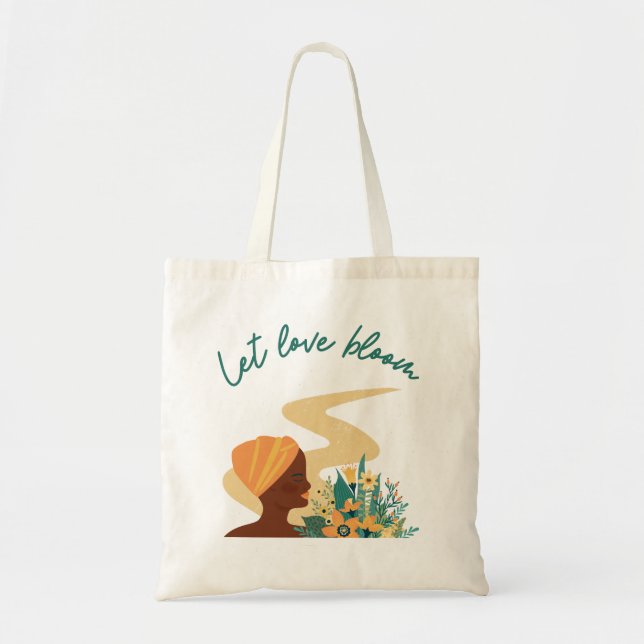 Bolso De Tela Deja que florezca el amor (Frente)