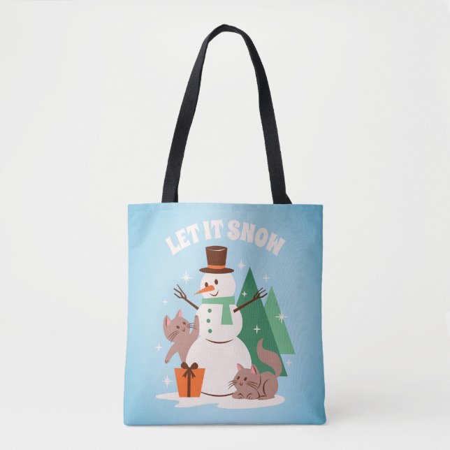 Bolso De Tela Deja que nieve Amigos (Anverso)