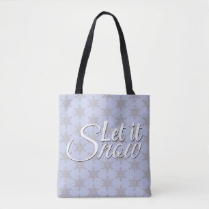 Bolso De Tela Deja que nieve copo de nieve de invierno