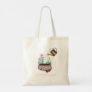 Bolso De Tela Deja que tus ideas florezcan   Jardín Vintage del 