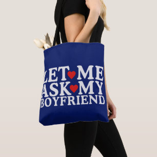 Bolso De Tela Déjame preguntarle a mi novio feliz día de San Val