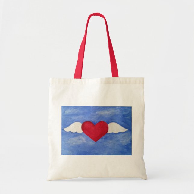 Bolso De Tela Deje su corazón elevarse tote (Frente)