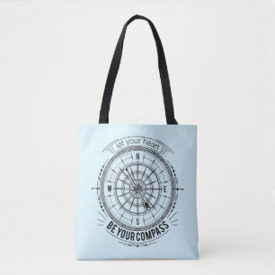 Bolso De Tela Deje su corazón ser su compás