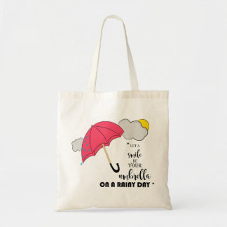 Bolso De Tela deje una sonrisa ser su paraguas en un día