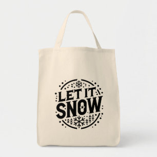 Bolso De Tela Dejemos que nieva el diseño de arte digital