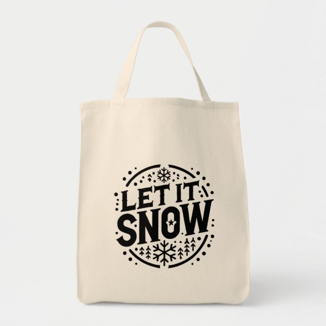Bolso De Tela Dejemos que nieva el diseño de arte digital (Frente)