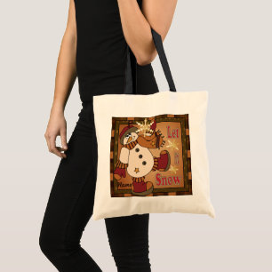Bolso De Tela Dejemos que nieve haga pasar el feriado de Snowman