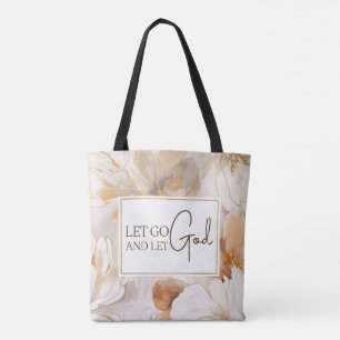 Bolso De Tela Dejen ir y dejen que Dios sea cristiano Inspirador