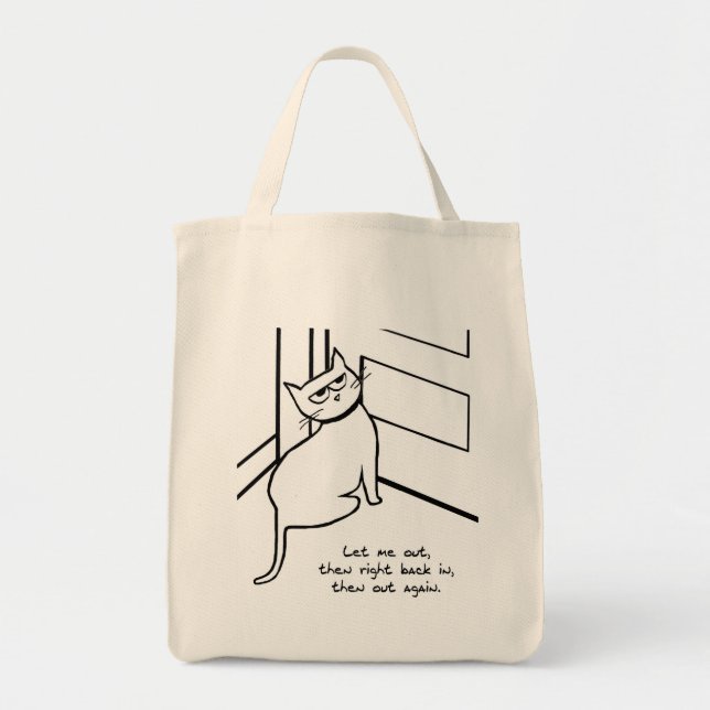 Bolso De Tela Dejen que el gato se vaya - Gracioso regalo para l (Frente)