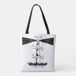 Bolso De Tela DEJEN QUE HAYA LUZ EN blanco y negro