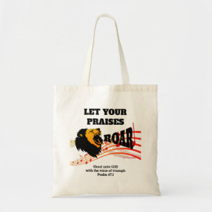 Bolso De Tela DEJEN QUE SUS ELOGIOS SEAN ROAR Christian.