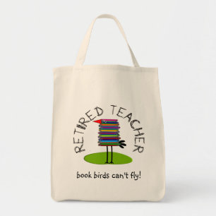 Bolso De Tela Del "regalos jubilados pájaro del libro" del