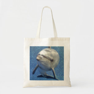 Bolso De Tela Delfín azul de la chispa con el monograma de los