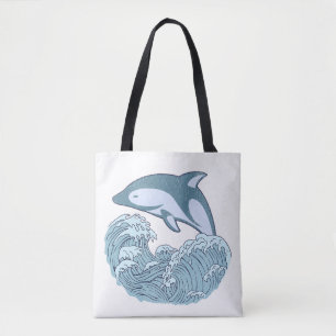 Bolso De Tela Delfín azul lindo