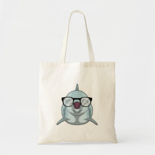 Bolso De Tela Delfín como nerd con lentes