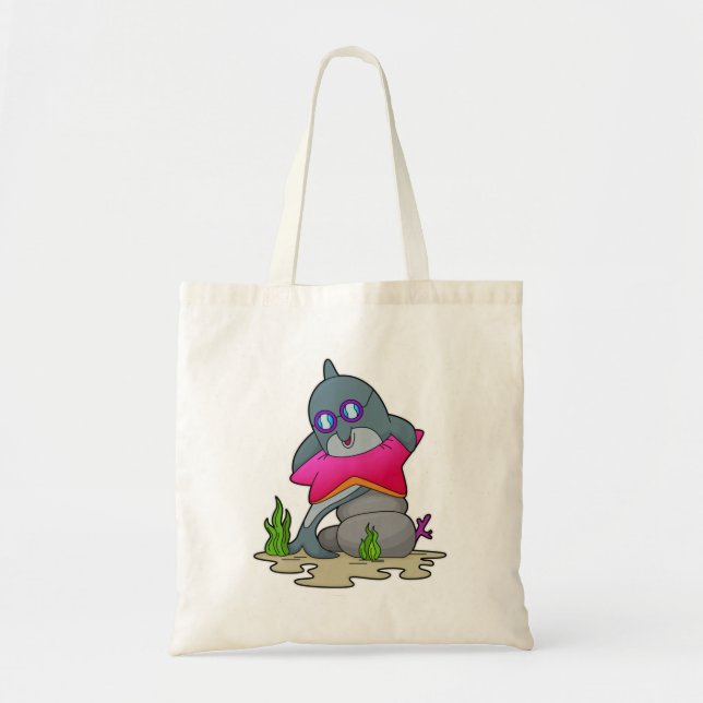 Bolso De Tela Delfín con gafas (Frente)