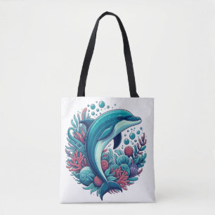 Bolso De Tela Delfín cutáneo, costero/náutico