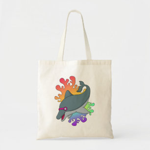 Bolso De Tela Delfín en Natación con Gafas de Natación