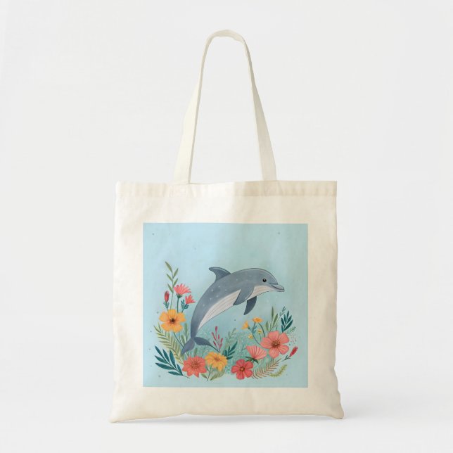 Bolso De Tela Delfín floral (Frente)