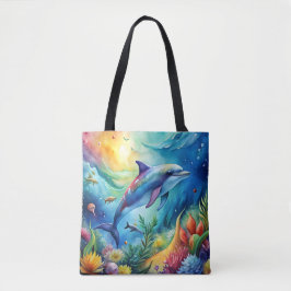 Bolso De Tela Delfín Pintado