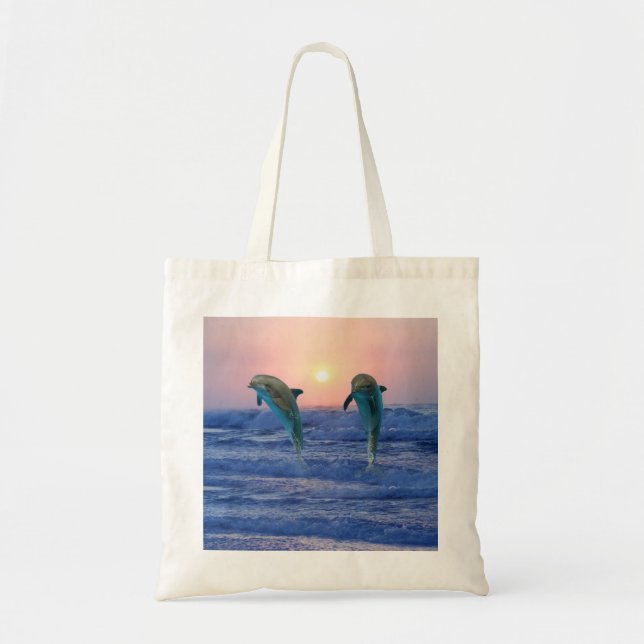 Bolso De Tela Delfines al amanecer (Frente)