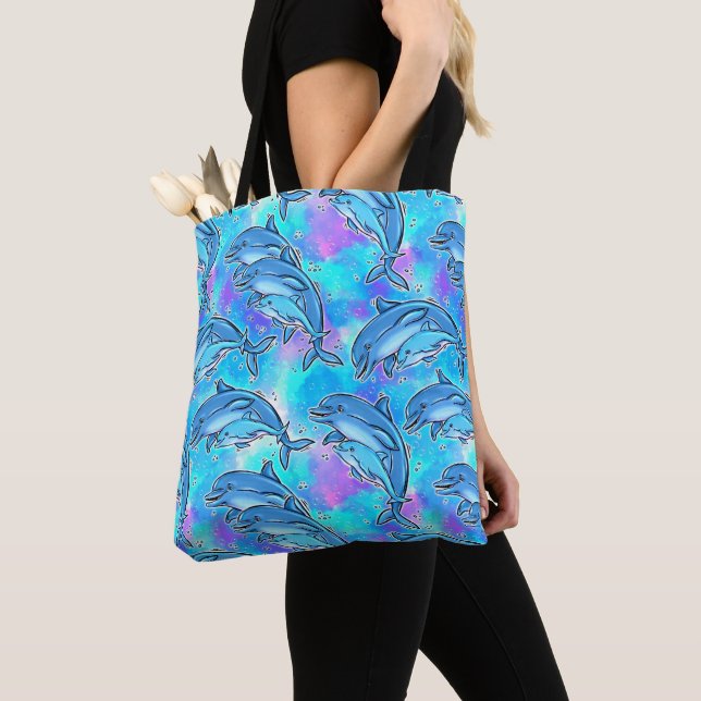 Bolso De Tela Delfines azules (Detalle)