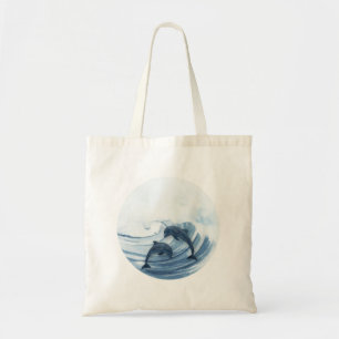 Bolso De Tela Delfines buceadores en el surf
