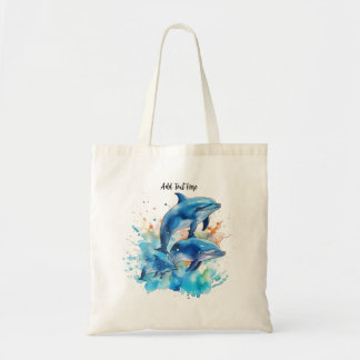 Bolso De Tela Delfines Juguetones Personalizados 