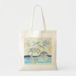 Bolso De Tela Delfínes tropicales que hacen compras y tote de la