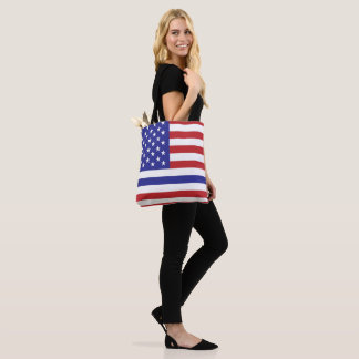 Bolso De Tela delgada línea azul de la policía bandera de estado