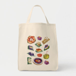 Bolso De Tela Delicadezas filipinas de la comida en la acuarela