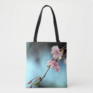 Bolso De Tela Delicado floral rosa y azul - tote