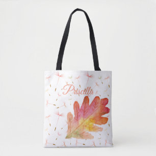 Bolso De Tela Delicados Dandelions & Autumn Leaf