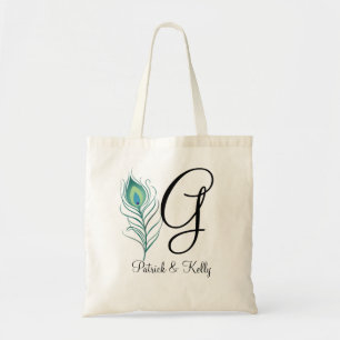 Bolso De Tela Deliciar elegante pluma de pavo real