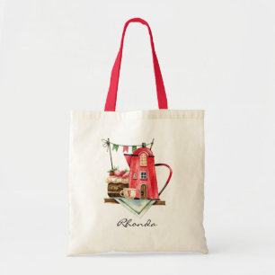 Bolso De Tela Deliciosa acuarela Tea Kettle Cottage