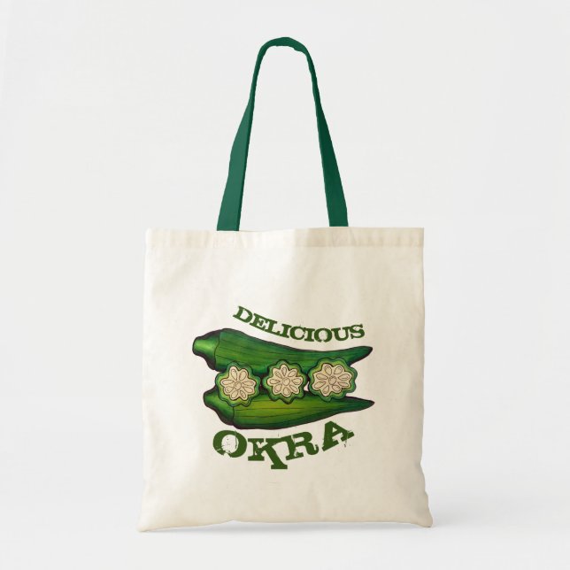 Bolso De Tela Deliciosa Cocina De Cocina De Okra Pods (Frente)