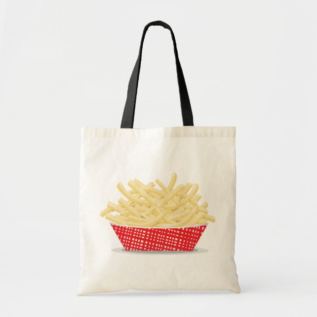 Bolso De Tela Deliciosa comida rápida francesa con frutas retro (Frente)