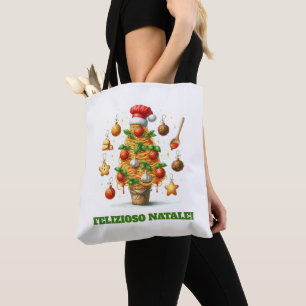 Bolso De Tela ¡Delizioso Natale! Árbol de Navidad de Espaguetis