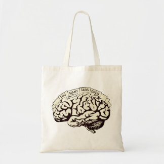 Bolso De Tela Demasiadas etiquetas abren el cerebro