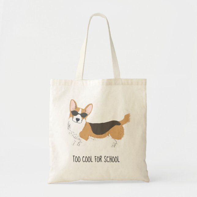 Bolso De Tela Demasiado Guay Corgi (Frente)