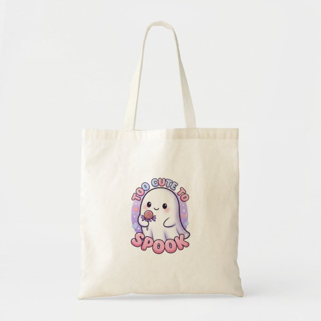 Bolso De Tela Demasiado lindo para hablar de Halloween fantasma  (Frente)