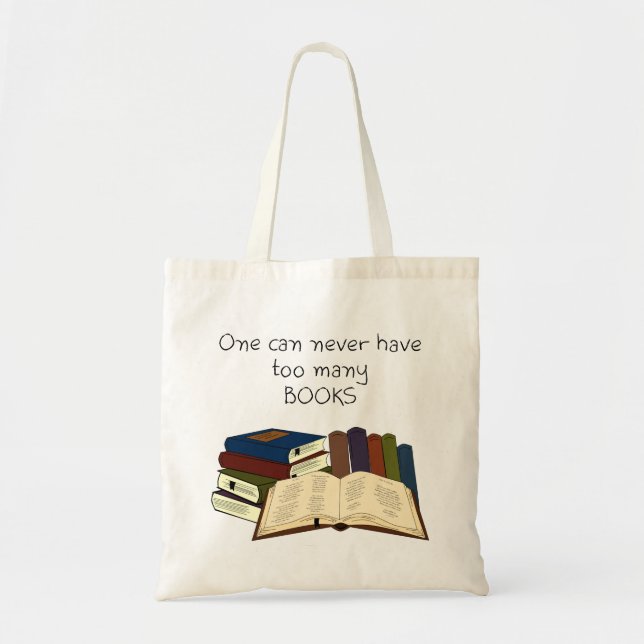 Bolso De Tela ¡Demasiados libros?! (Frente)