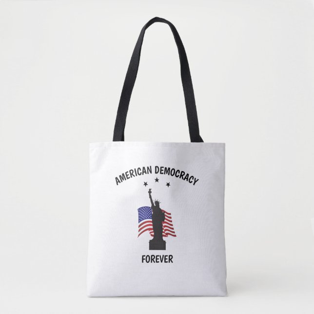 Bolso De Tela Democracia norteamericana para siempre con bandera (Anverso)