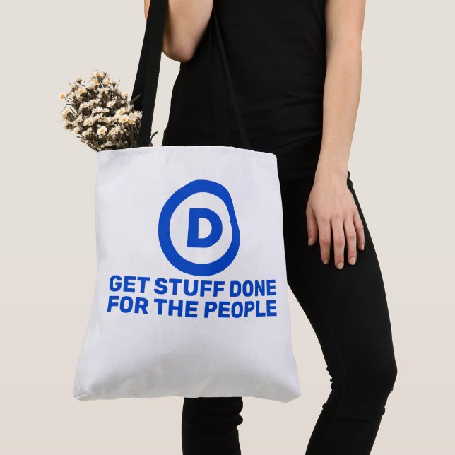 Bolso De Tela Democrats Get Stuff Done For The People Tote (Detalle)