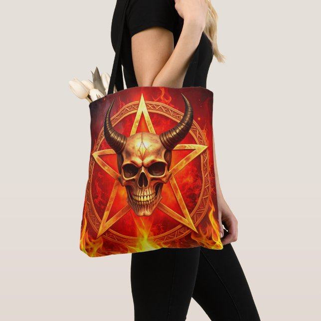 Bolso De Tela Demon Skull Tote (Detalle)